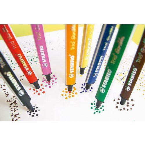 Illustration de : Pochette 8 feutres de coloriage Trio Scribbi - Stabilo