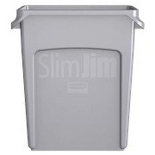Illustration de : Collecteur Slim Jim® avec aération - Gris - 60L - Rubbermaid