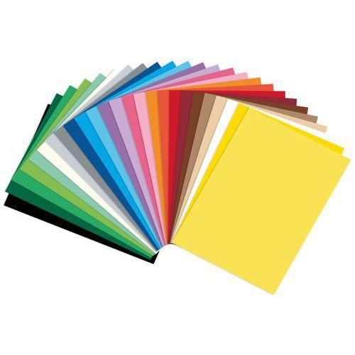 Illustration de : Lot 100 feuilles papier dessin A5 130g 25 coloris - Folia