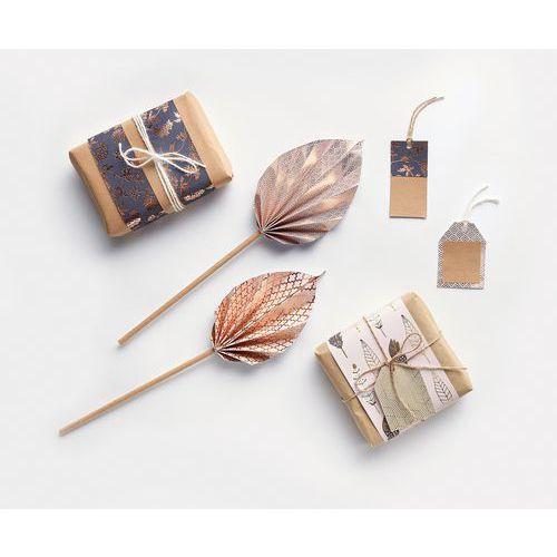 Illustration de : Pochette 12 feuilles motifs dorés à chaud - Folia