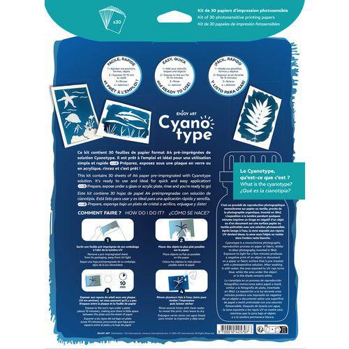 Illustration de : Pack de 30 feuilles cyanotype pré imprégnées A4