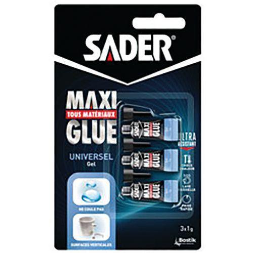 Illustration de : Colle maxiglue gel x3 - Sader