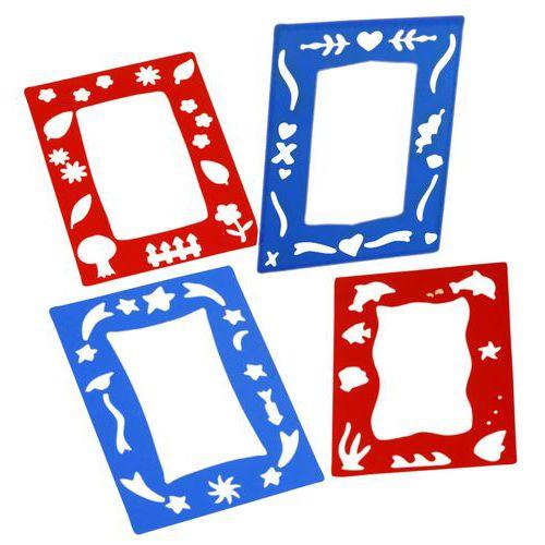 Illustration de : Assortiment de 4 pochoirs Cadres