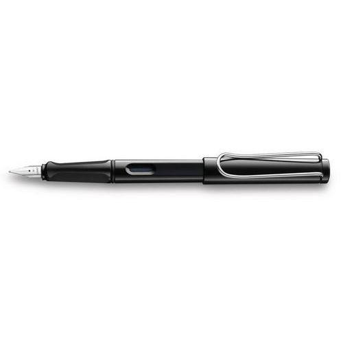 Illustration de : Stylo plume pointe moyenne noir safari et 1 cartouche bleue