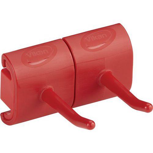 Illustration de : Support mural hygiénique - Double crochet - 8,3cm - VIKAN