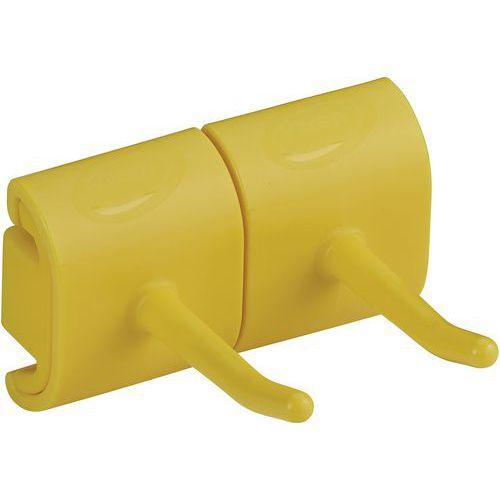 Illustration de : Support mural hygiénique - Double crochet - 8,3cm - VIKAN