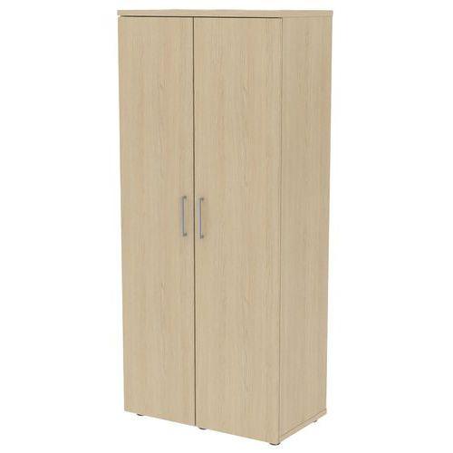 Illustration de : Armoire bois haute portes battantes largeur 80 cm