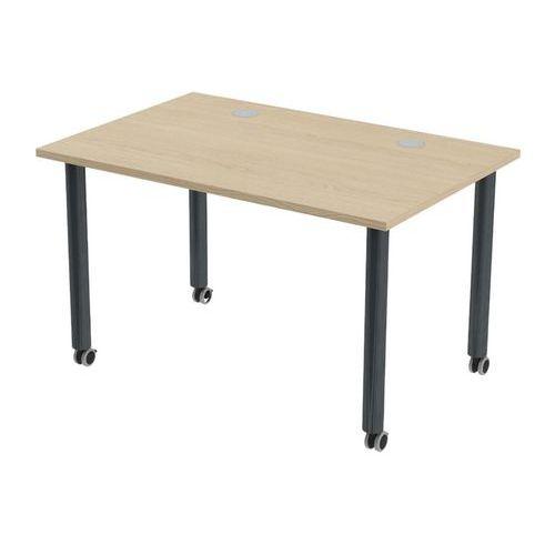 Illustration de : Table de réunion Tubo à roulettes 120 x 80 cm