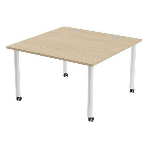 Illustration de : Table de réunion Tubo à roulettes 120 x 120 cm