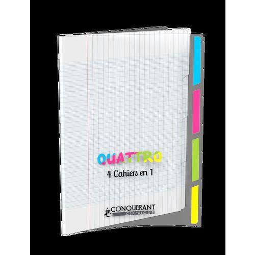 Illustration de : Cahier index 4 en 1 24x32 cm 90g 140 pages seyes - Conquerant