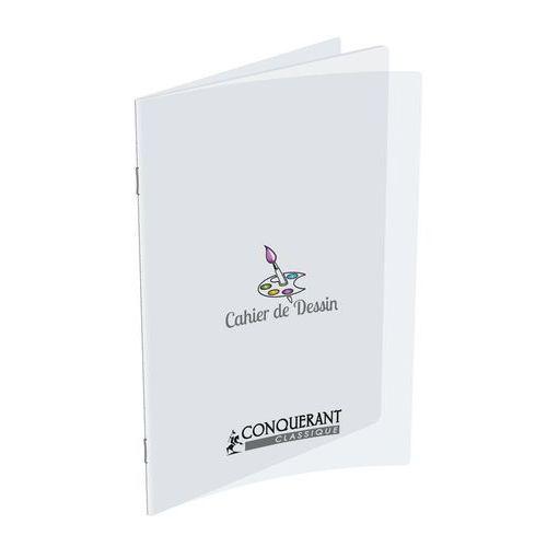 Illustration de : Cahier dessin polypropylène 90g 32 pages uni 17x22 cm - Conquerant
