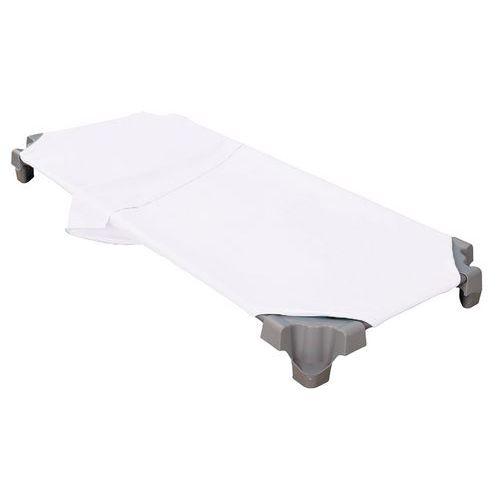 Illustration de : Drap sac de couchage blanc pour couchettes maternelle