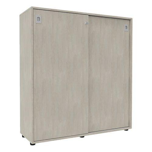 Illustration de : Armoire bois IDEA portes coulissantes hauteur 131 cm