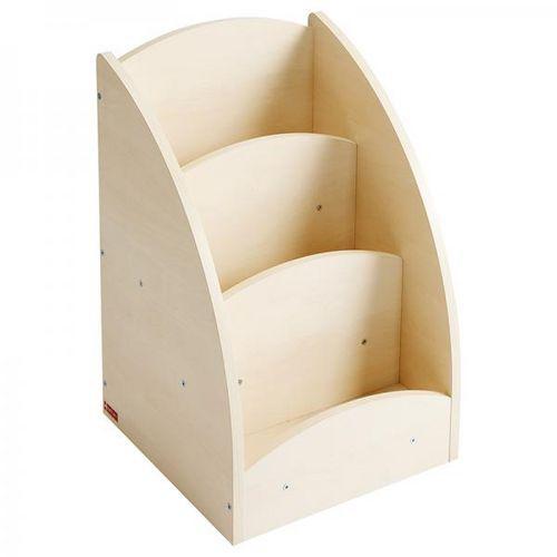 Illustration de : Bac livres présentoir roulettes 3compartiments teinte bouleau - Nathan