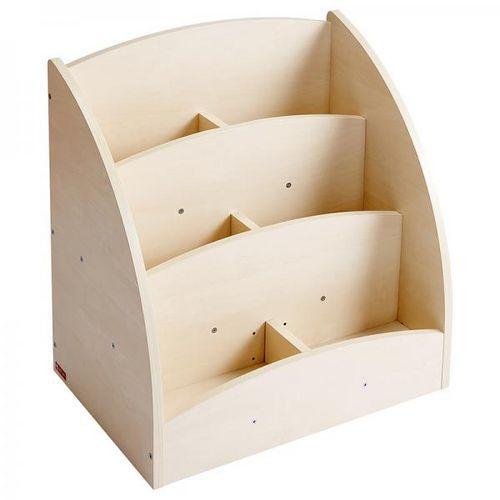 Illustration de : Bac livres présentoir roulettes 6compartiments teinte bouleau - Nathan