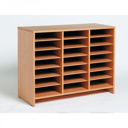 Illustration de : Meuble bas 21 cases teinte hêtre - Nathan