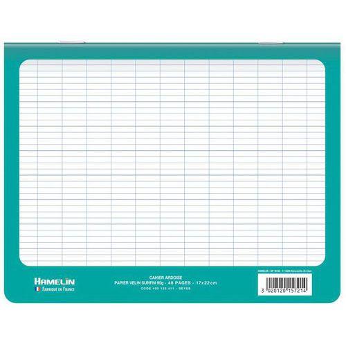 Illustration de : Cahier ardoise 17x22 seyes couverture carte effaçable - Conquerant