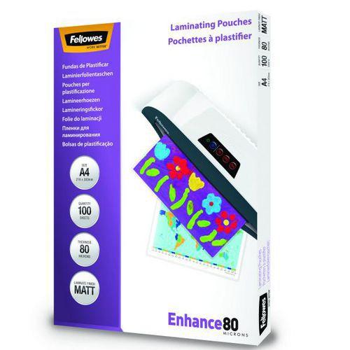 Illustration de : Pochette plastification A4 80µ mat image last - Fellowes