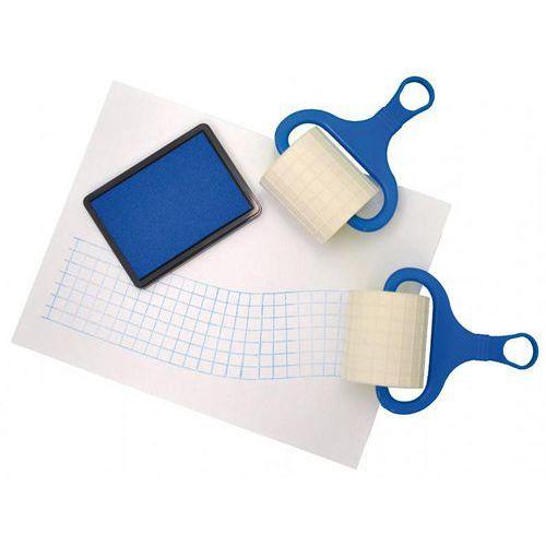 Illustration de : Ensemble de 2 rouleaux à peindre + 1 encreur bleu