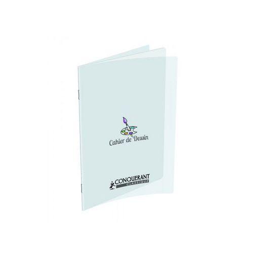 Illustration de : Cahier dessin 96 pages 24x32 cm uni couverture incolore- Conquerant