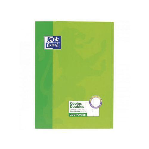 Illustration de : Etui vert 50 copies doubles A4 blanc non perforées seyès - Oxford