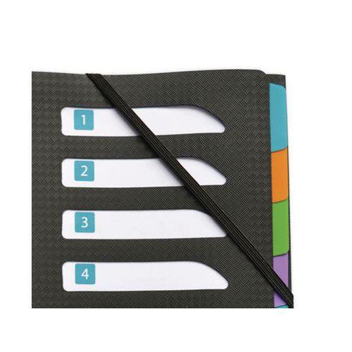 Illustration de : Trieur standard Memphis A4 8 positions couverture PP noire - Oxford