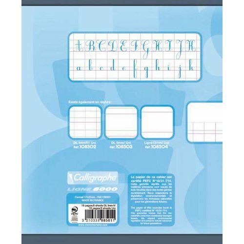 Illustration de : Cahier maternelle 32 pages 17x22 90g double ligne 3mm - Calligraphe