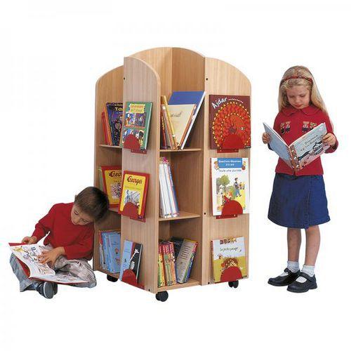 Illustration de : Tour à livres teinte hêtre - Nathan