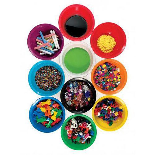 Illustration de : Set 10 bols d'activités Ø15 cm H 5 cm coloris assortis