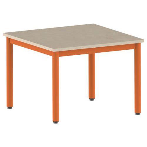 Illustration de : Table Carélie carrée 80 x 80 cm fixe 4 pieds stratifié Mobidecor