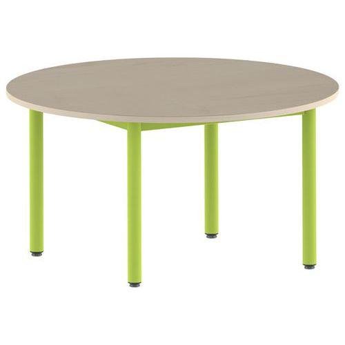 Illustration de : Table Carélie ronde Ø 120 cm fixe 4 pieds stratifié Mobidecor