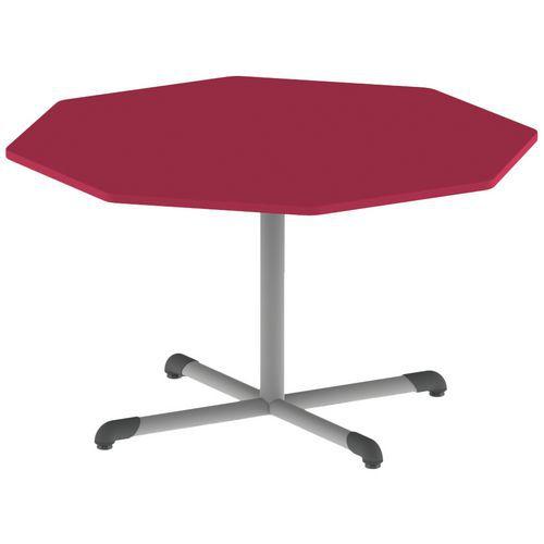 Illustration de : Table Bandana octogonale Ø 120 cm fixe piètement central stratifié