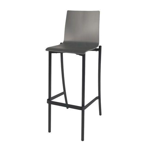 Illustration de : Tabouret Best 4 pieds hauteur 80 cm coque bois naturel ou teinté