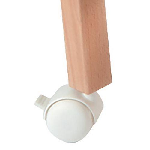 Illustration de : Sachet 4 roulettes pivotantes avec frein pour lit - Combelle