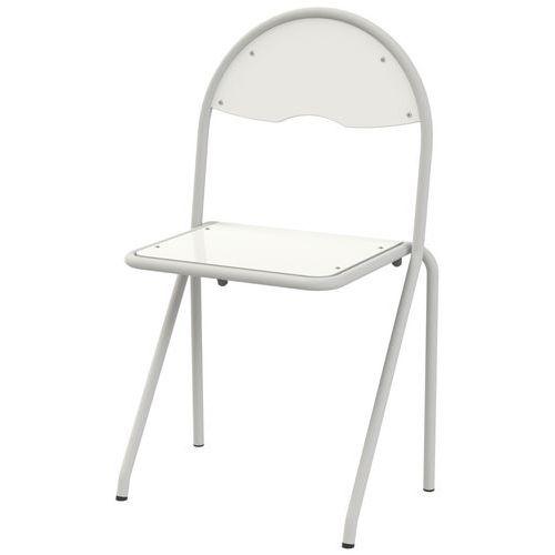 Illustration de : Chaise 4 pieds appui sur table stratifié