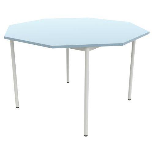 Illustration de : Table 4 pieds droits octogonale Ø 120 cm stratifié ABS