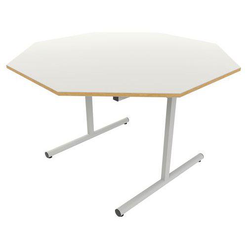 Illustration de : Table dégagement latéral octogonale Ø 120 cm stratifié ABS