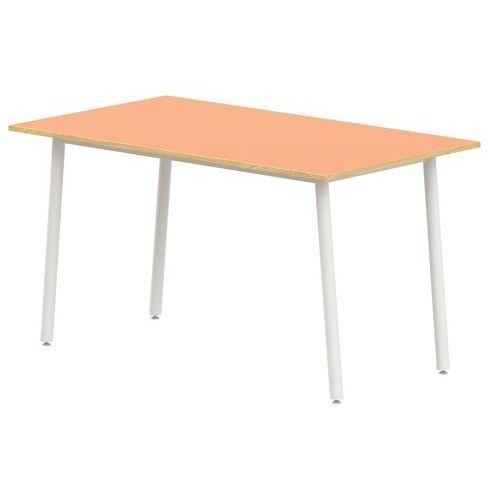 Illustration de : Table 4 pieds inclinés 140 x 80 cm stratifié ABS