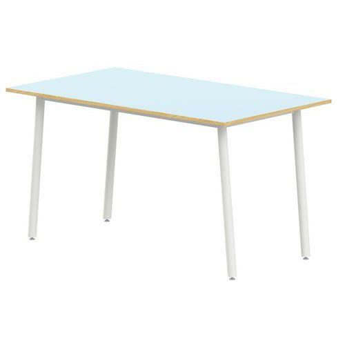 Illustration de : Table 4 pieds inclinés 160 x 80 cm stratifié ABS
