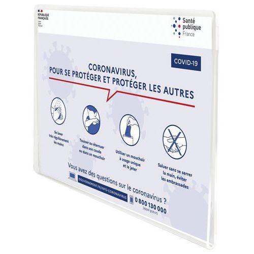 Illustration de : Porte-affiche Crystal adhésif permanent - Tarifold