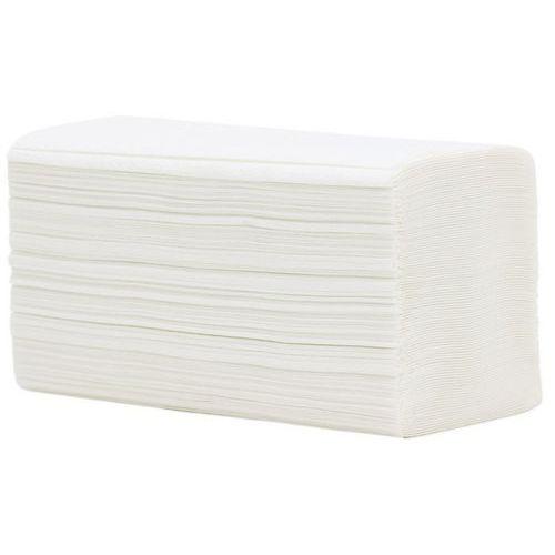 Illustration de : Essuie-mains recyclé 2 plis pliés en V - 210 formats - Manutan Expert