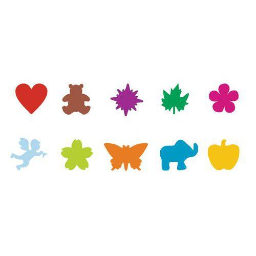 Illustration de : Coffret de 10 perforateurs formes assorties