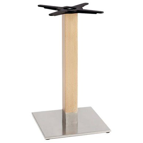 Illustration de : Pied de table Tiffany base carrée colonne hêtre S-CAB