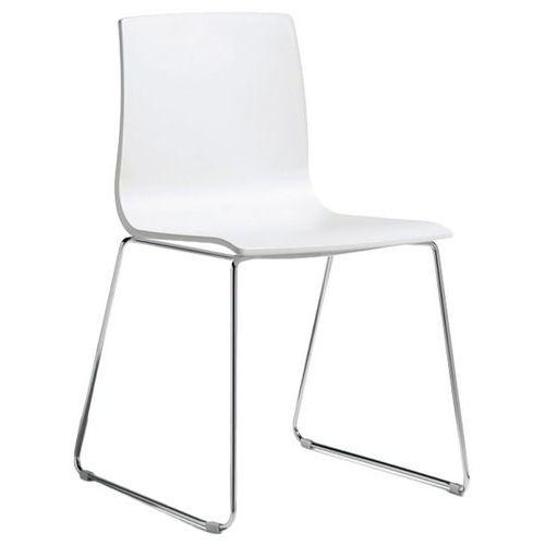 Illustration de : Chaises Alice piètement luge chromé ou peint lot de 2 S-CAB