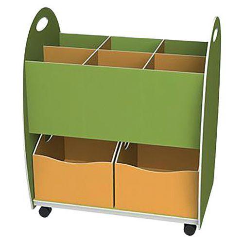 Illustration de : Bac de rangement 6 cases / 2 tiroirs - Paperflow