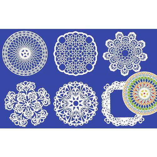 Illustration de : Lot de 6 pochoirs Mandala 20x20 cm