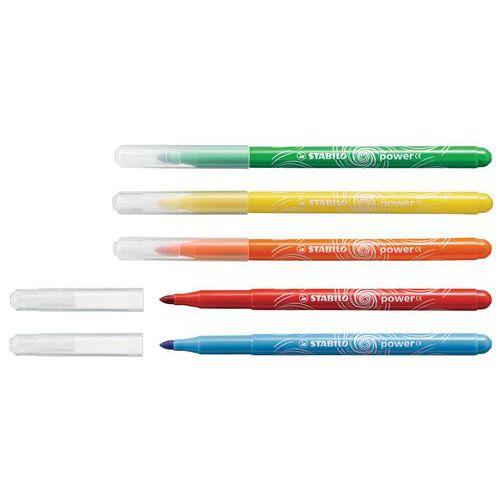 Illustration de : Pot 36 feutres assortis power pointe moyenne - Stabilo