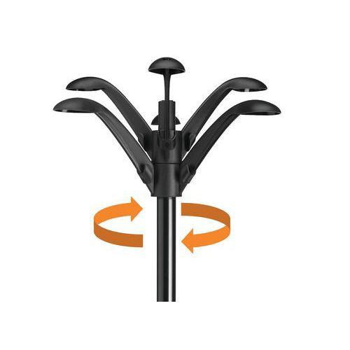 Illustration de : Portemanteau Flora noir 6 Patères - Unilux