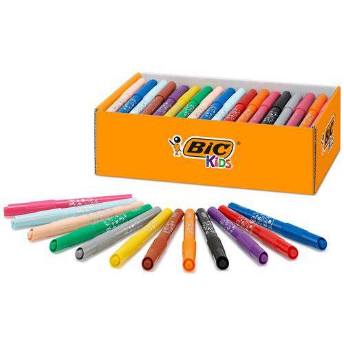 Illustration de : Classpack 96 feutres Visacolor - Bic