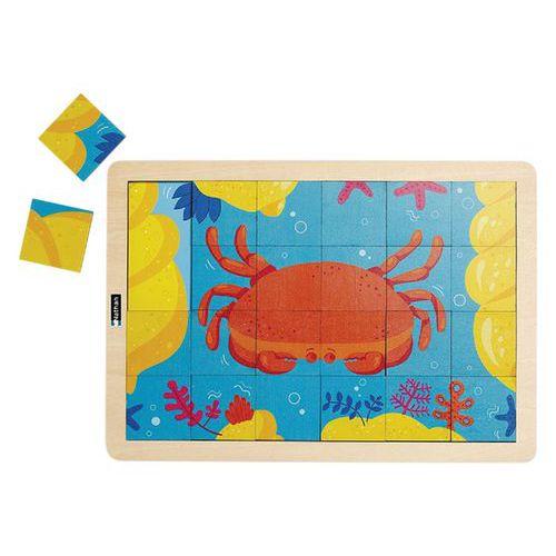 Illustration de : Puzzle bois - le crabe et le coquillage (24 p) - Nathan